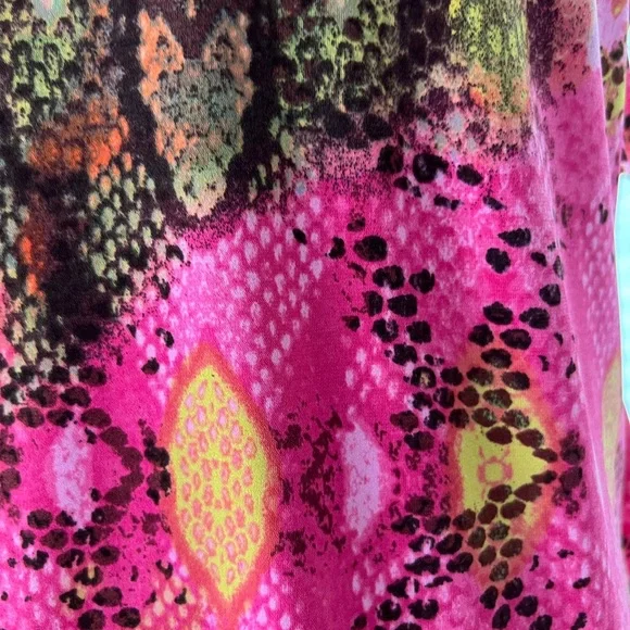 Ruffled sleeveless Vibrant summer dress barn top M - Picture 3 of 9